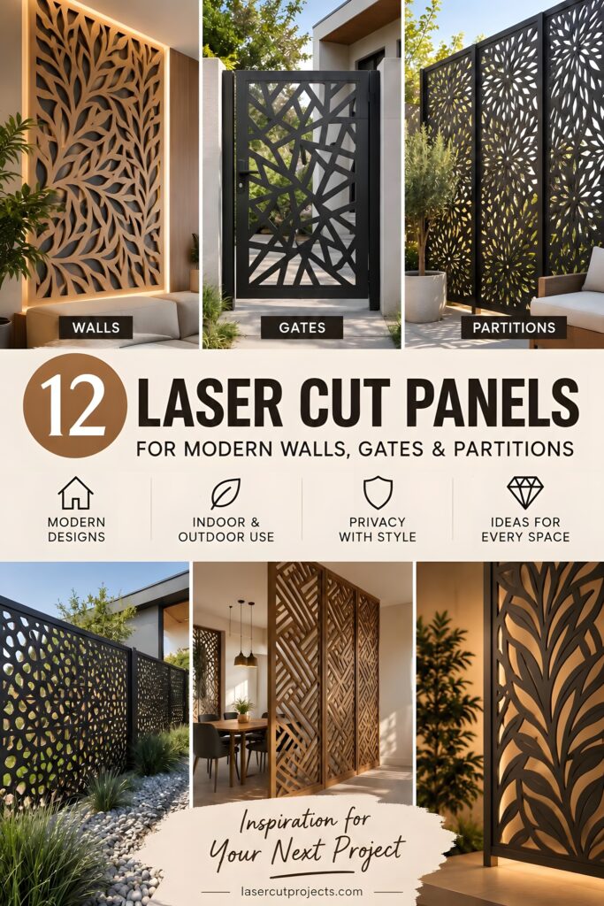 12 Laser Cut Panels for Modern Walls, Gates and Partitions 1 12 laser cut panels for modern walls gates featuring geometric, botanical, and abstract designs for walls, gates, and