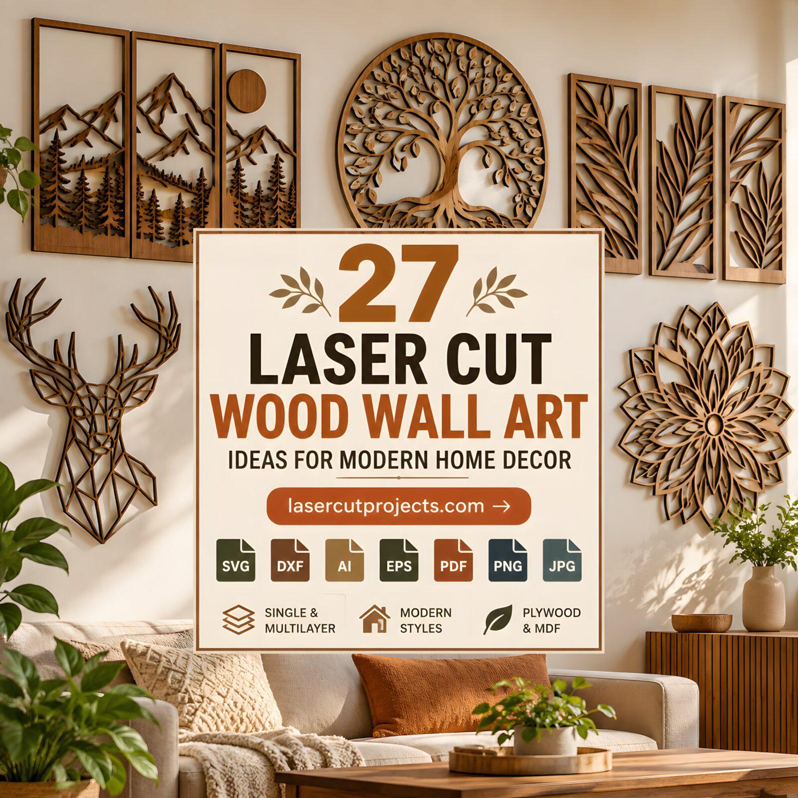 27 Laser Cut Wood Wall Art Ideas for Modern Home Decor
