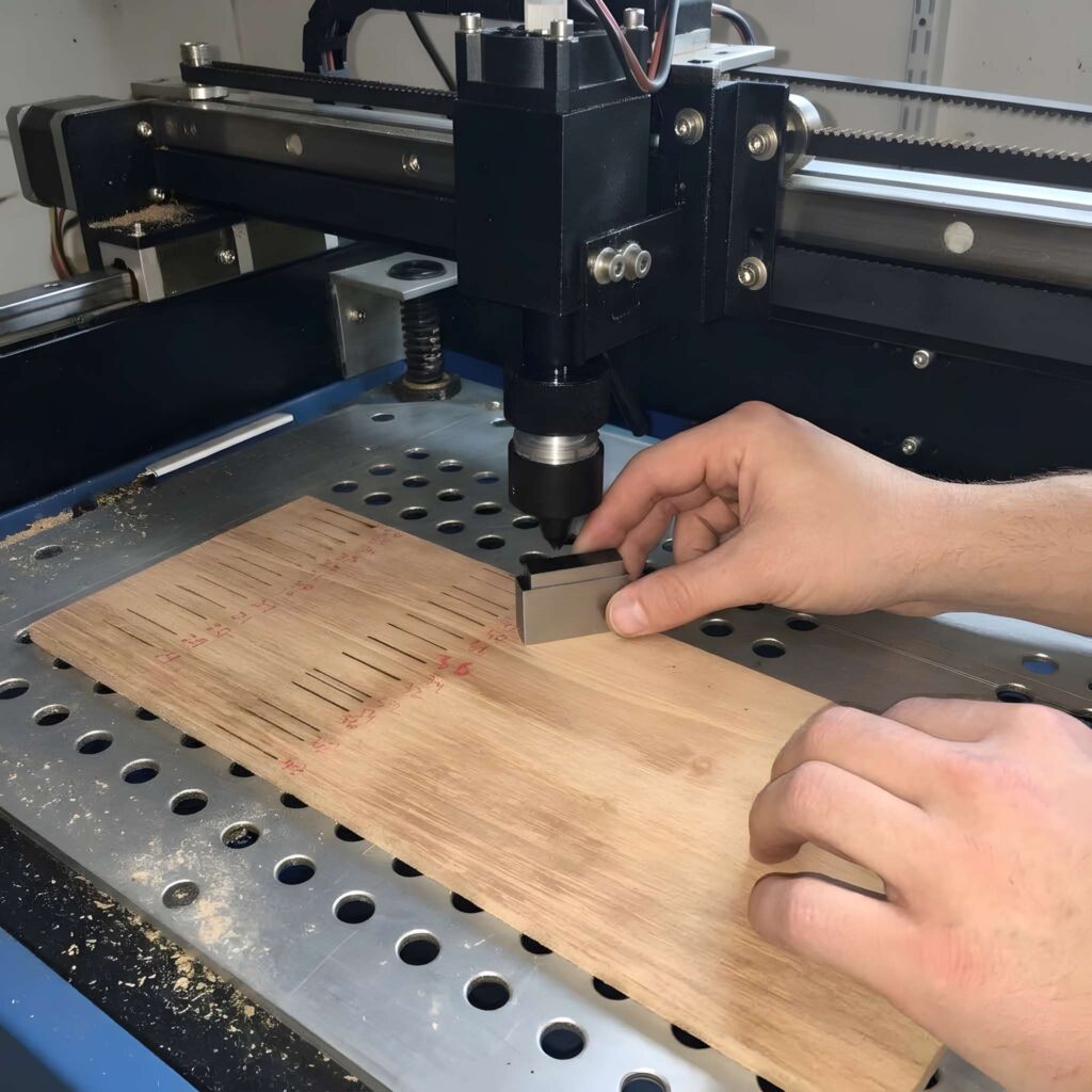 10 Common Laser Cutting Mistakes to Avoid 3 common laser cutting mistakes to avoid shown by adjusting laser focus on wood cutting machine