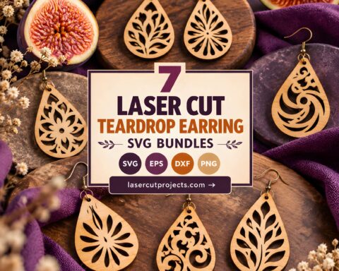 7 Laser Cut Teardrop Earring SVG Bundles