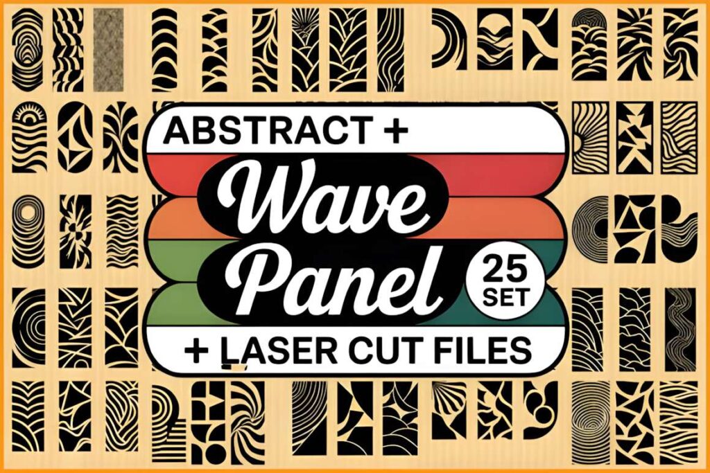 39 Outdoor Laser Cut Panels for Modern Outdoor Spaces 58 Abstract wave panel outdoor laser cut panels with flowing curved patterns in black on beige background