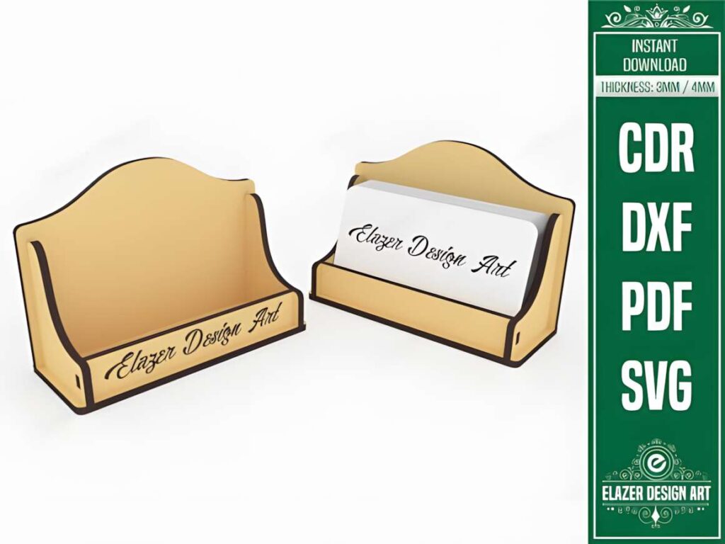 15 Laser Cut Business Card Holder SVG Files 24 laser cut business card holder with compact design for 3mm or 4mm sheets displaying cards upright