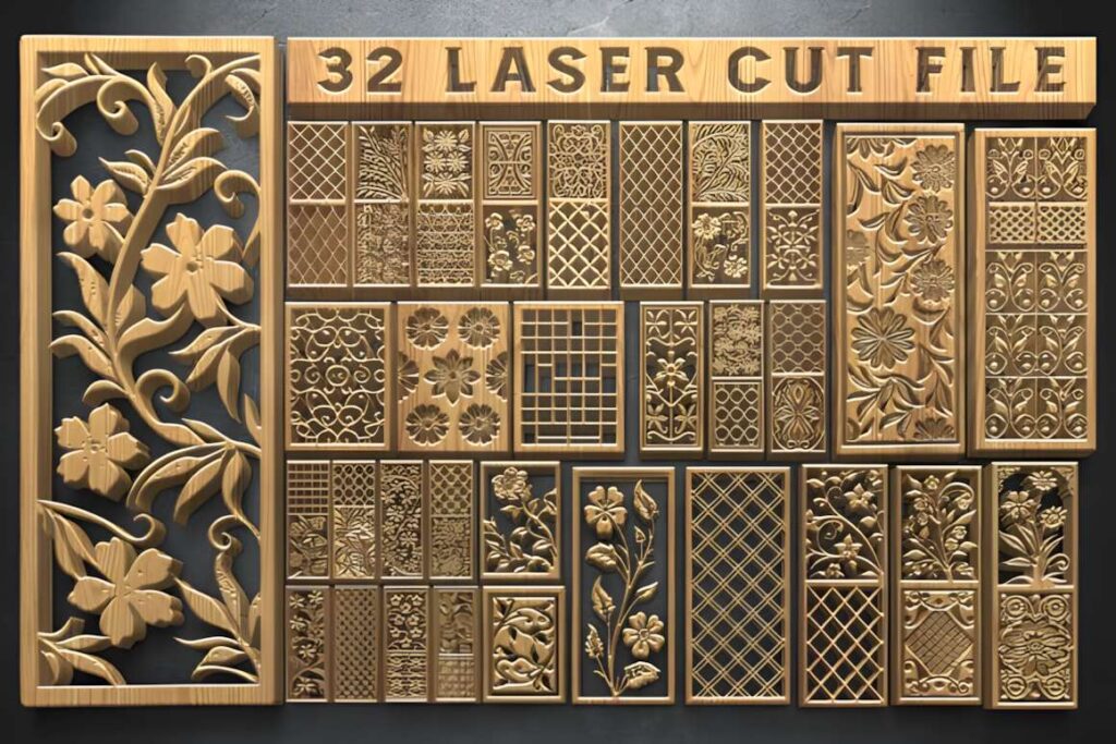 39 Outdoor Laser Cut Panels for Modern Outdoor Spaces 31 Set of 32 decorative outdoor laser cut panels with floral, lattice, and ornamental patterns