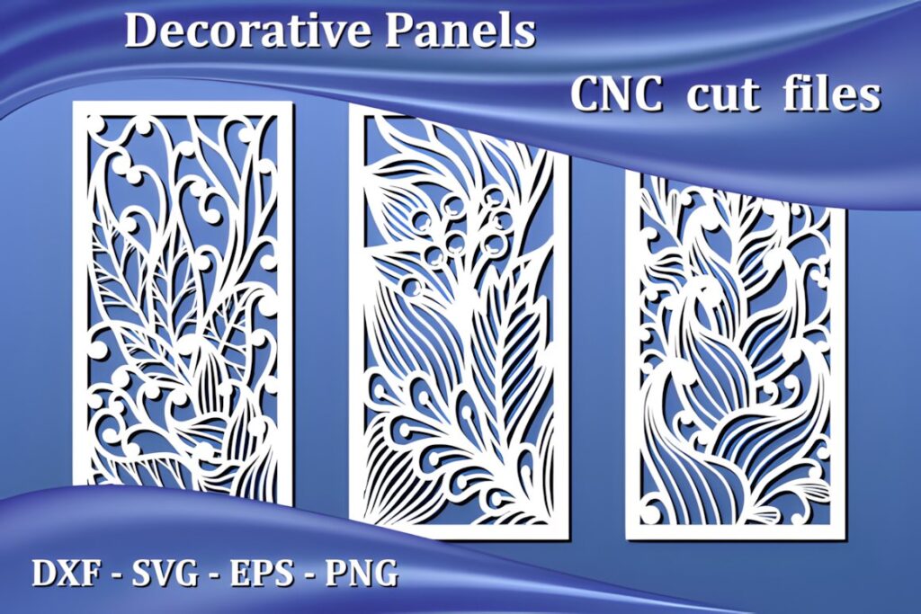 19 Laser Cut Panels for Interior Design to Make at Home 6 Three decorative laser cut panels with abstract floral designs for interior design — laser cut panels for interior design
