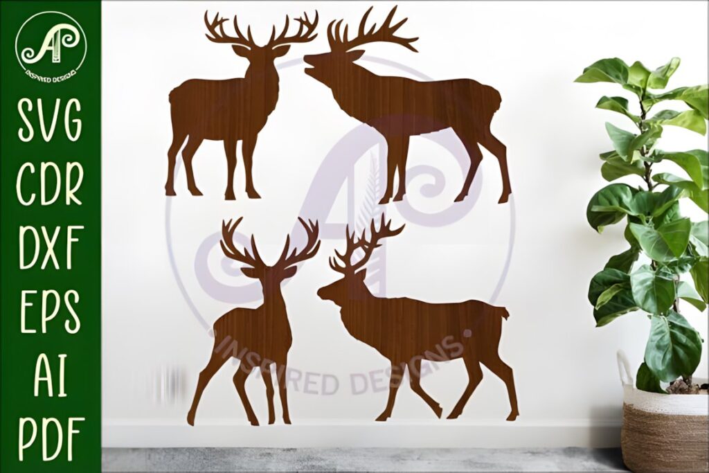 27 Laser Cut Wood Wall Art Ideas for Modern Home Decor 34 Laser cut wood wall art ideas featuring four deer silhouette designs in brown wood finish for wall decoration