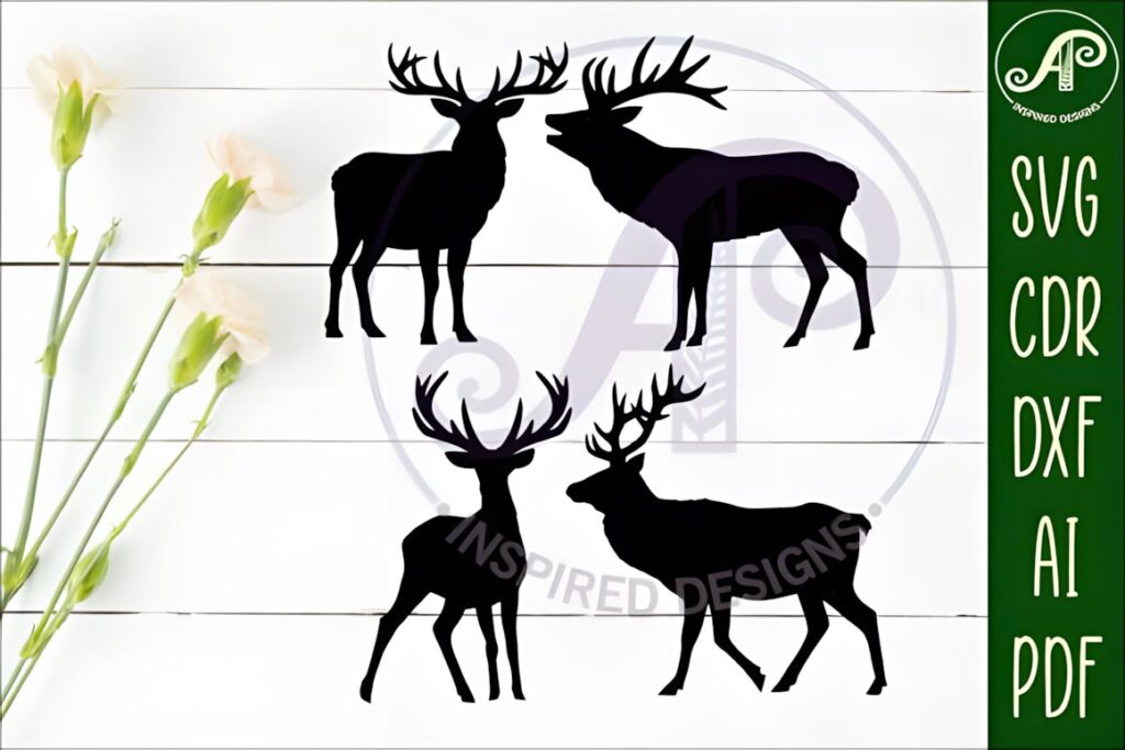 27 Laser Cut Wood Wall Art Ideas for Modern Home Decor 35 Deer silhouette laser cut wood wall art ideas in black on white wooden background with flowers