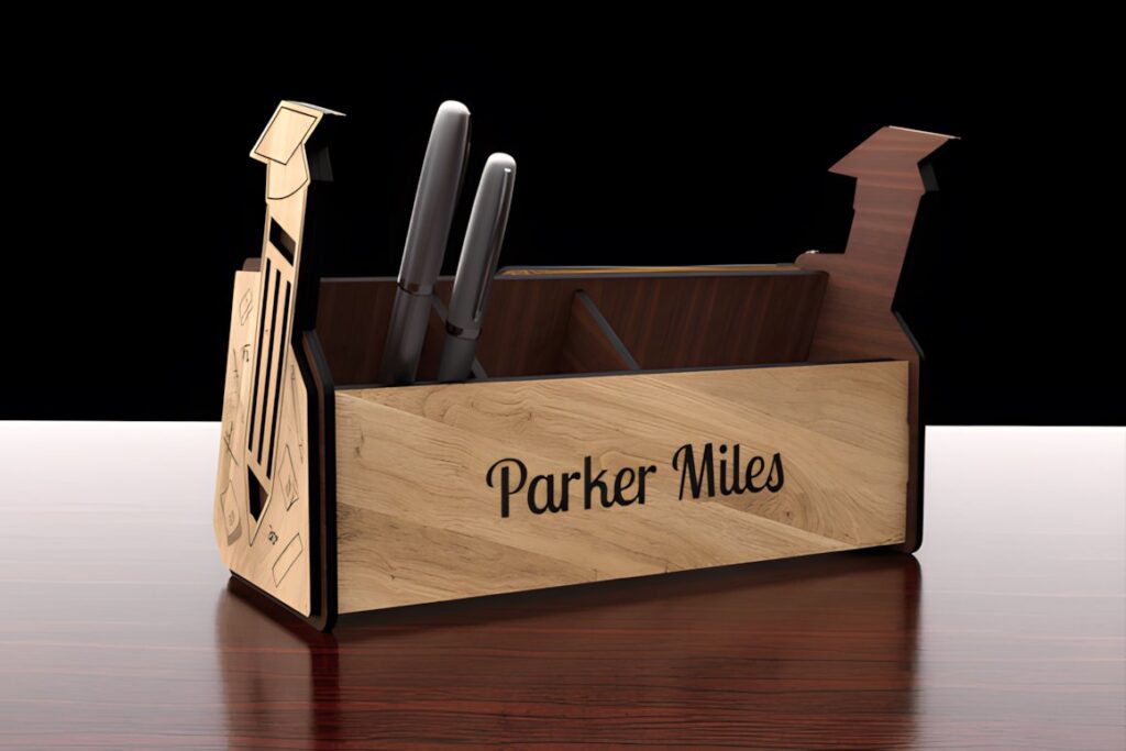 17 Laser Cut Desk Organizer Templates for DIY Laser Projects 23 laser cut desk organizer templates wooden pencil holder with engraved name Parker Miles