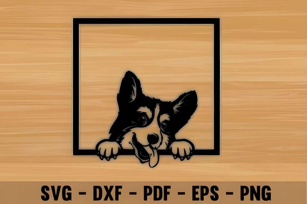50 Laser Cut Steel Wall Art Ideas for Modern Home Decor 54 Laser cut steel wall art ideas featuring a playful dog silhouette peeking through a square frame