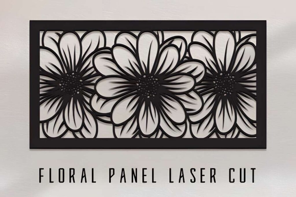 39 Outdoor Laser Cut Panels for Modern Outdoor Spaces 28 Outdoor laser cut panels with a floral design featuring three large flowers in black metal