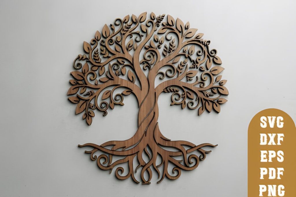 29 Laser Cut Metal Wall Art Ideas for Modern Home Decor 9 Intricate laser cut metal wall art ideas featuring detailed Tree of Life with curling branches and roots