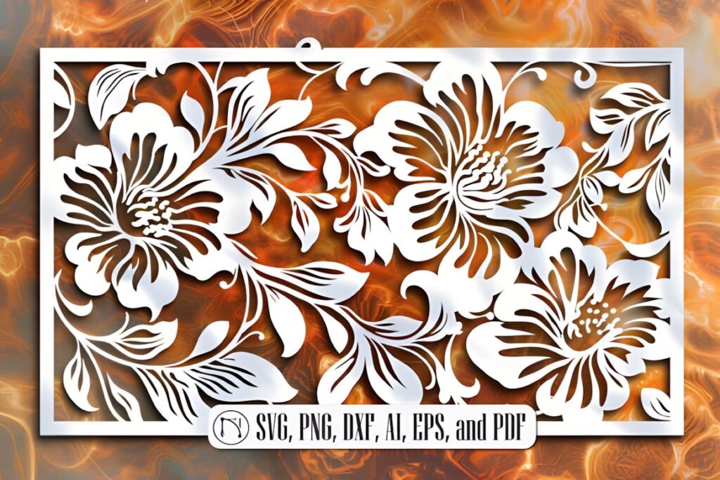 19 Laser Cut Panels for Interior Design to Make at Home 12 Laser cut panels for interior design featuring detailed floral botanical motifs in white on a warm background