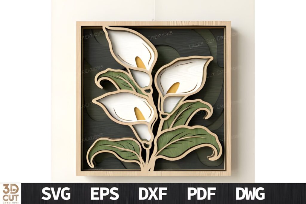 47 Laser Cut Wall Art Ideas for Stylish Home Interiors 11 Layered floral laser cut wall art with white flowers and green leaves creating dimensional — laser cut wall art ideas