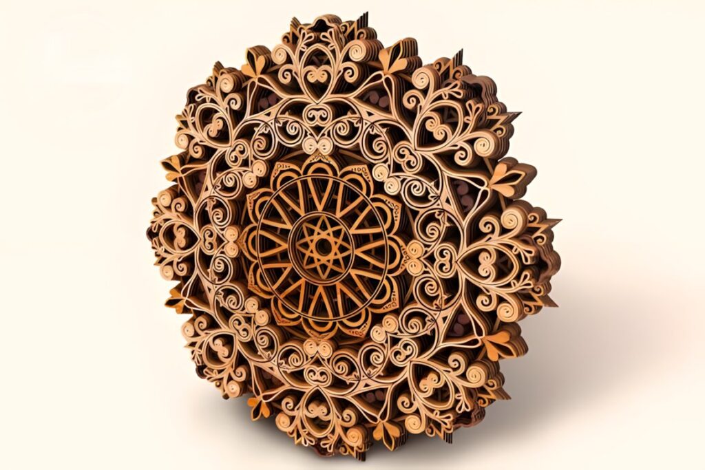 27 Laser Cut Wood Wall Art Ideas for Modern Home Decor 10 Intricate multilayer laser cut wood wall art ideas featuring a detailed mandala design with engraving