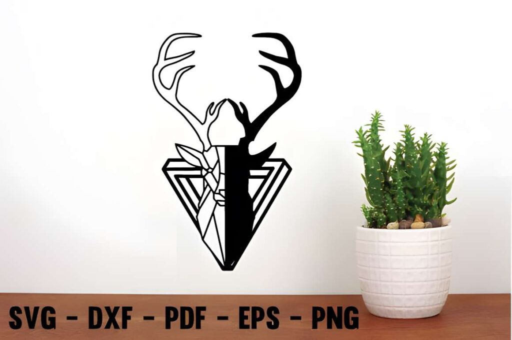 50 Laser Cut Steel Wall Art Ideas for Modern Home Decor 40 Laser cut steel wall art ideas featuring a geometric deer head design in black metal