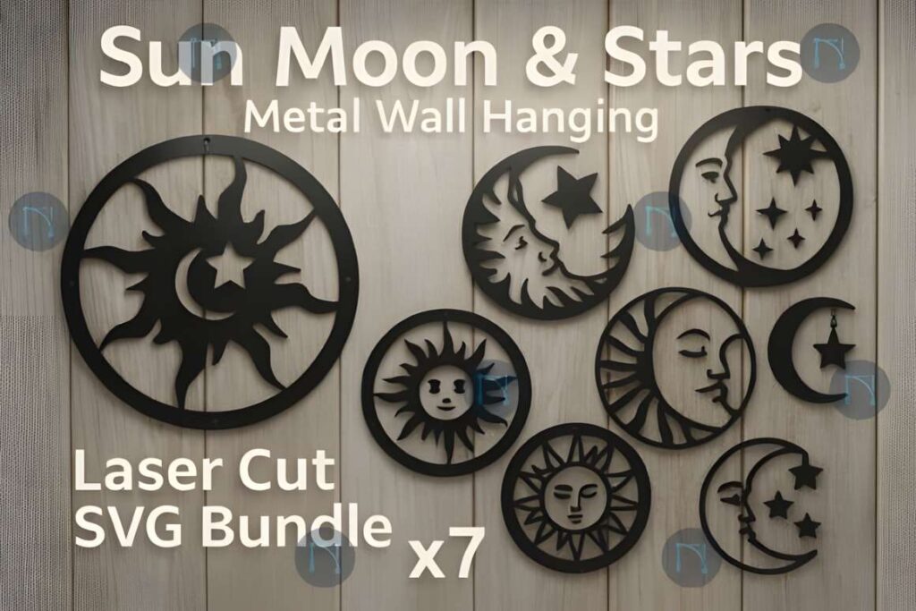 50 Laser Cut Steel Wall Art Ideas for Modern Home Decor 70 Laser cut steel wall art ideas featuring sun, moon, and stars metal wall hangings in various circular designs