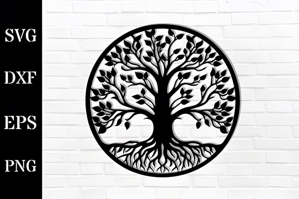 29 Laser Cut Metal Wall Art Ideas for Modern Home Decor 28 laser cut metal wall art ideas featuring a circular tree design with detailed branches and roots