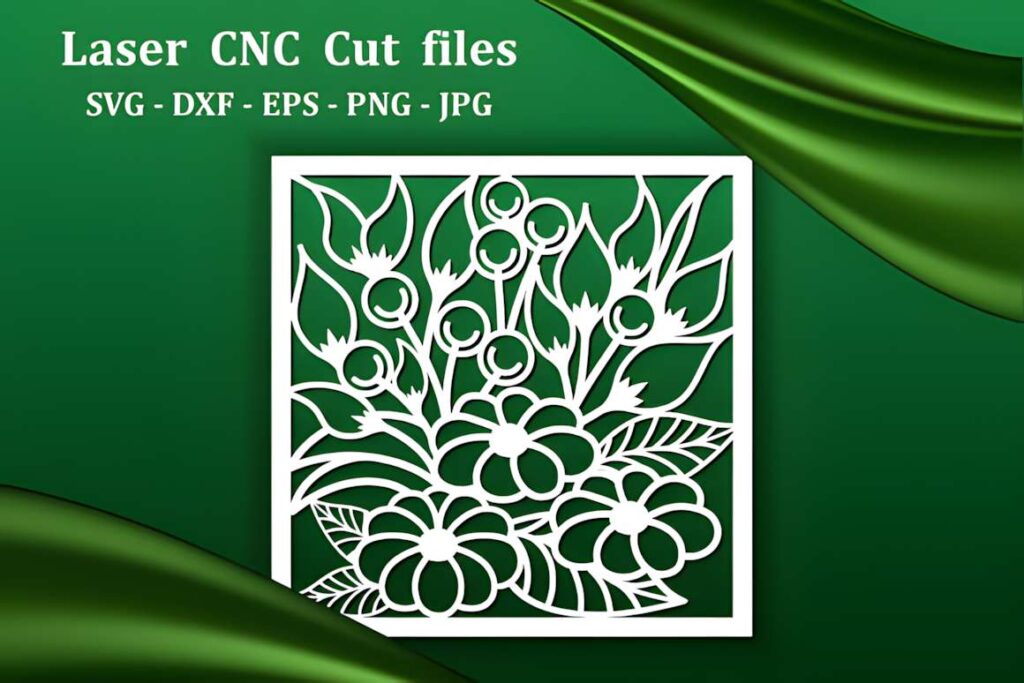 17 Laser Cut Metal Wall Art Panels for Modern Home Decor 10 laser cut metal wall art panels with abstract floral Art Deco design in white on green background