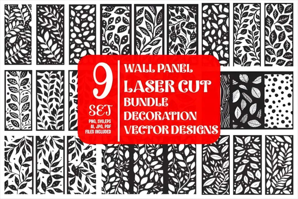 39 Outdoor Laser Cut Panels for Modern Outdoor Spaces 42 Set of 9 outdoor laser cut panels with geometric and ornamental leaf designs for wall decoration