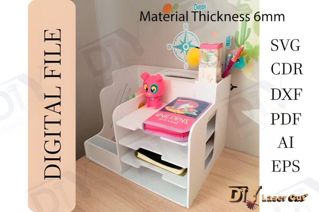 17 Laser Cut Desk Organizer Templates for DIY Laser Projects 13 laser cut desk organizer templates made from 6mm material with multiple compartments for stationery and papers