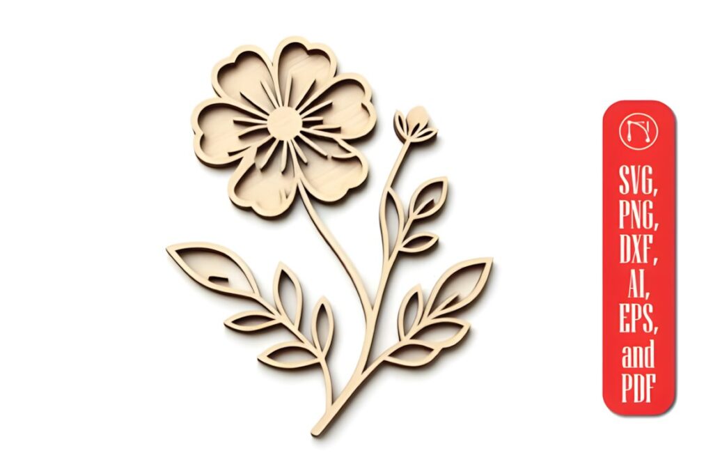 27 Laser Cut Wood Wall Art Ideas for Modern Home Decor 46 Intricate wooden flower laser cut wall art with detailed petals and leaves in natural wood — laser cut wood wall art ideas